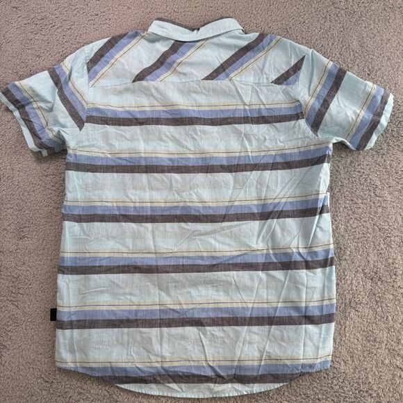Patagonia Shirt Mens L‎ Blue Striped Short Sleeve Button Up Organic Cotton - Picture 7 of 8